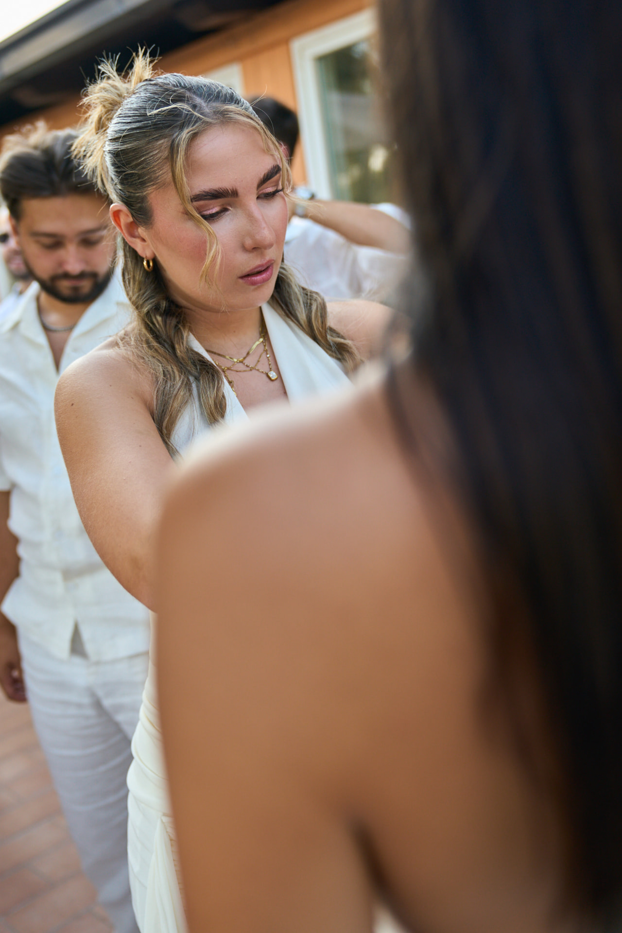 Ospite durante l'aperitivo del White Party